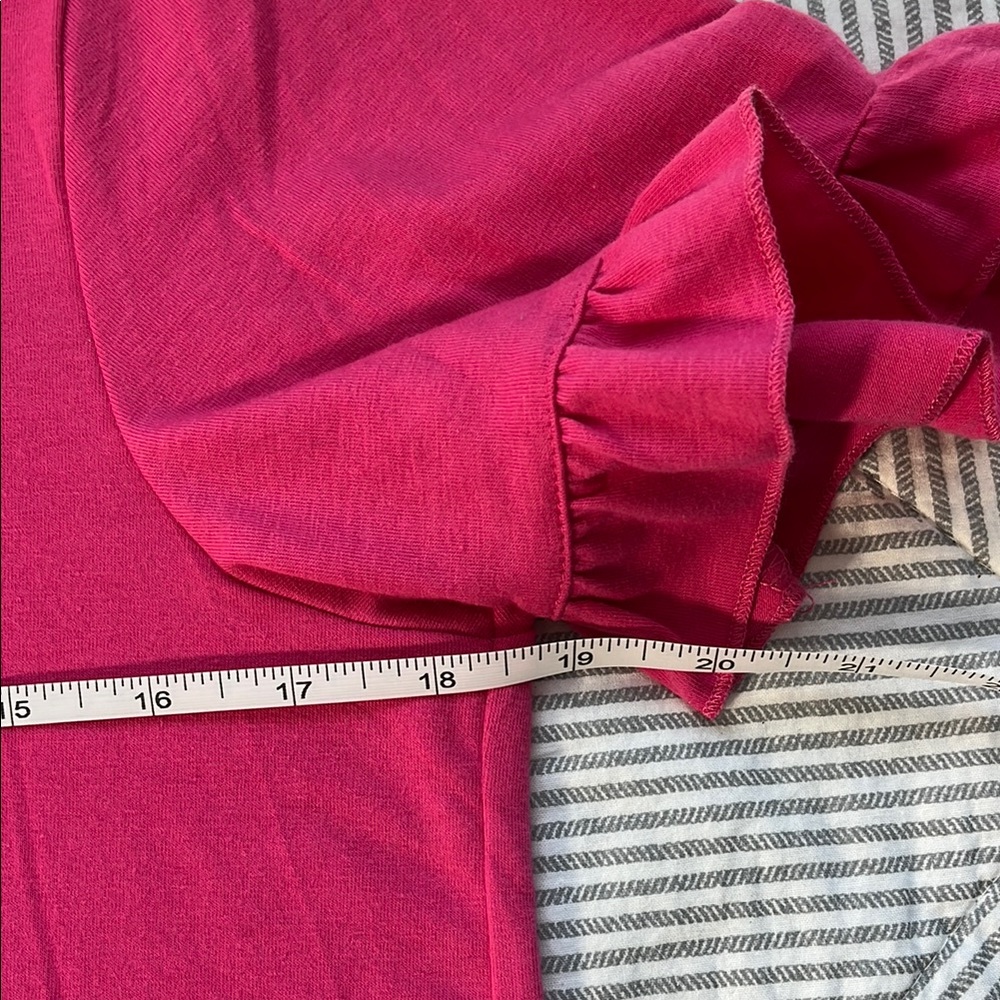 Pink Ruffle Sleeve Women's Top - Picture 3 of 7
